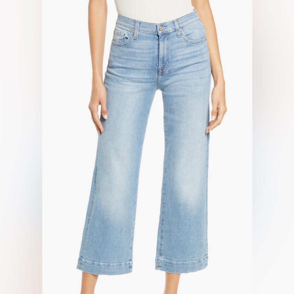 7 for all mankind wide leg crop jeans